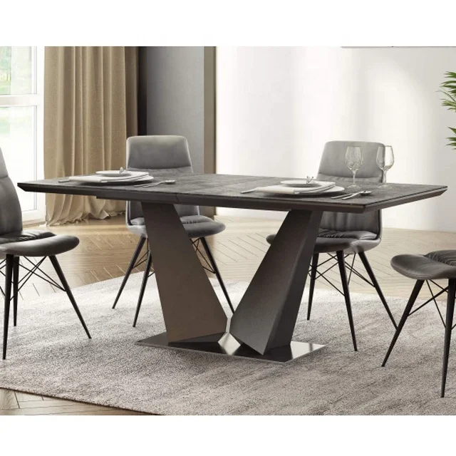 
Ceramic tile top extendable dining table 