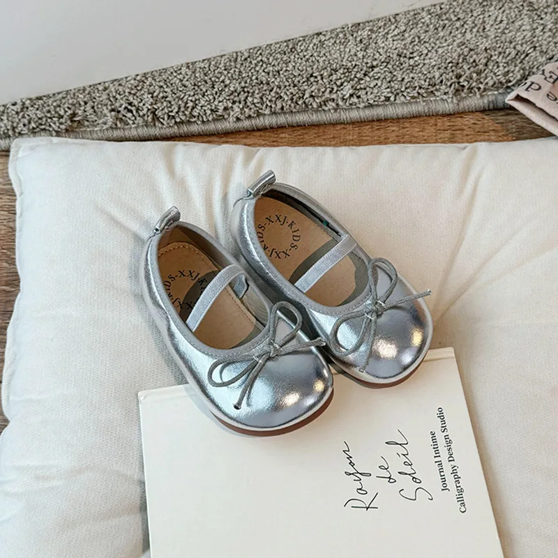 Conyson Children leather shoes 2024 spring summer new girls soft bottom shoes bow baby non-slip fashion princess single shoes