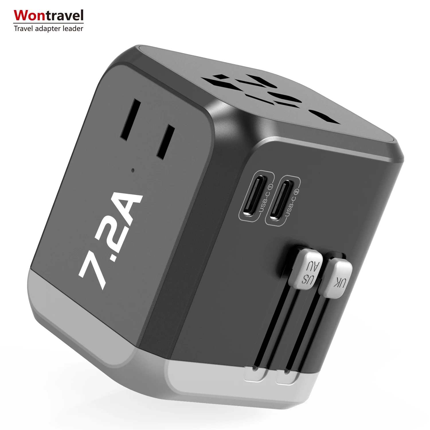 Travel quick charging adapter 3usb dual type c multi port AU EU US UK all in one universal charger