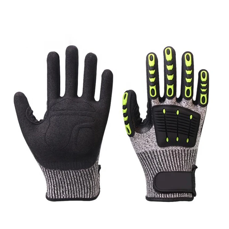 Антиударные защитные рабочие перчатки с нитриловым покрытием, Вибропоглощающие перчатки, защищающие от порезов велосипедные перчатки (1600469202178)