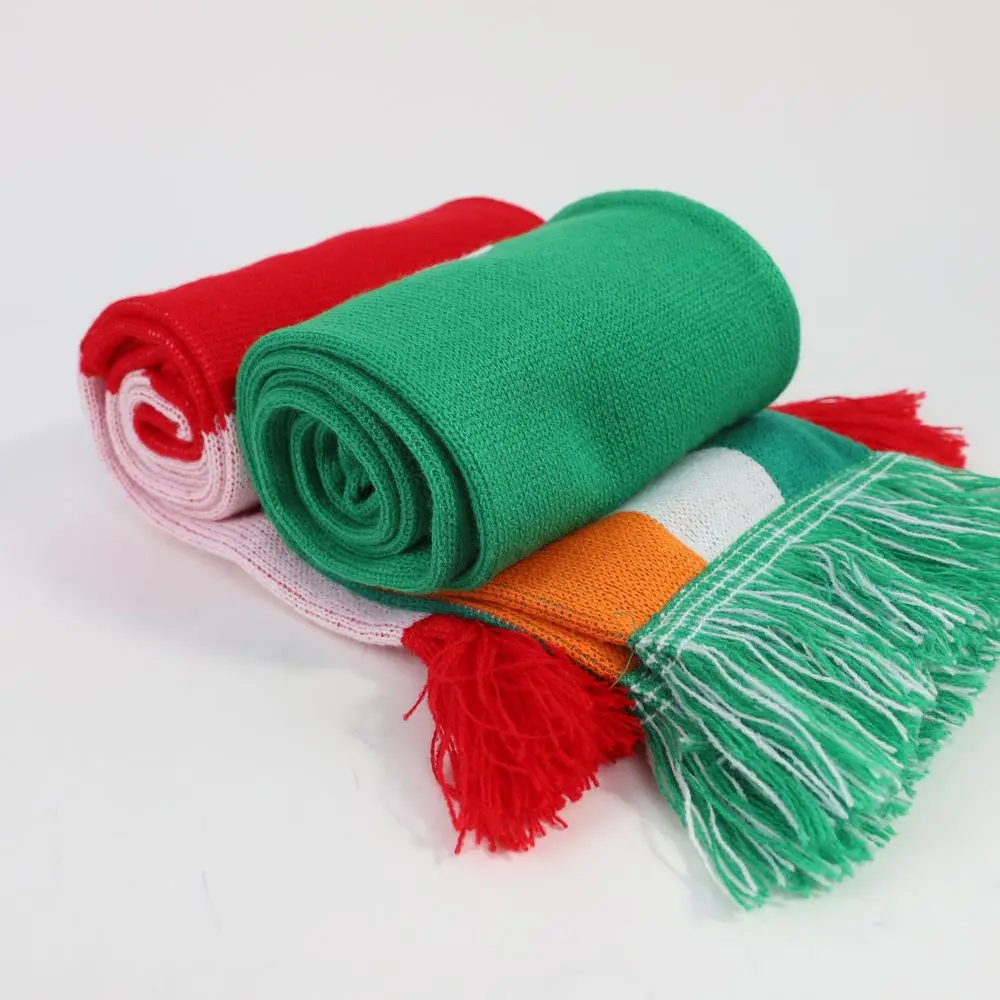 Huiyi High Quality Control custom knit football scarf 2024 hot sale custom high definition woven soccer scarf
