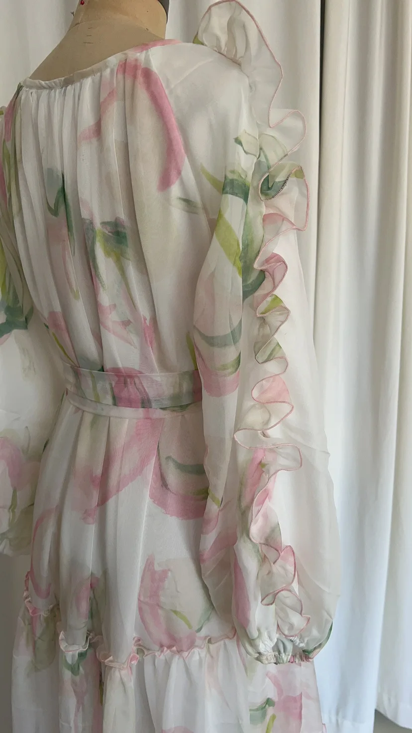 Women Abaya Muslim Fashion Printing Luxury Diamonds Belted Dress Turn-down Collar Long Dresses Ramadan Jalabiyat 2024