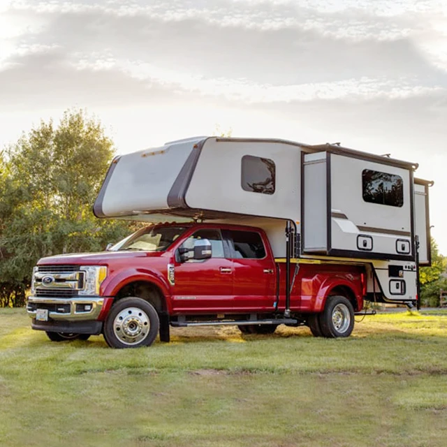 Cab Over Truck Short Bed Bigfoot Camper For Short Bed Box Midsize Ford Ranger Pickup One Ton Truck Long Bed with slide out