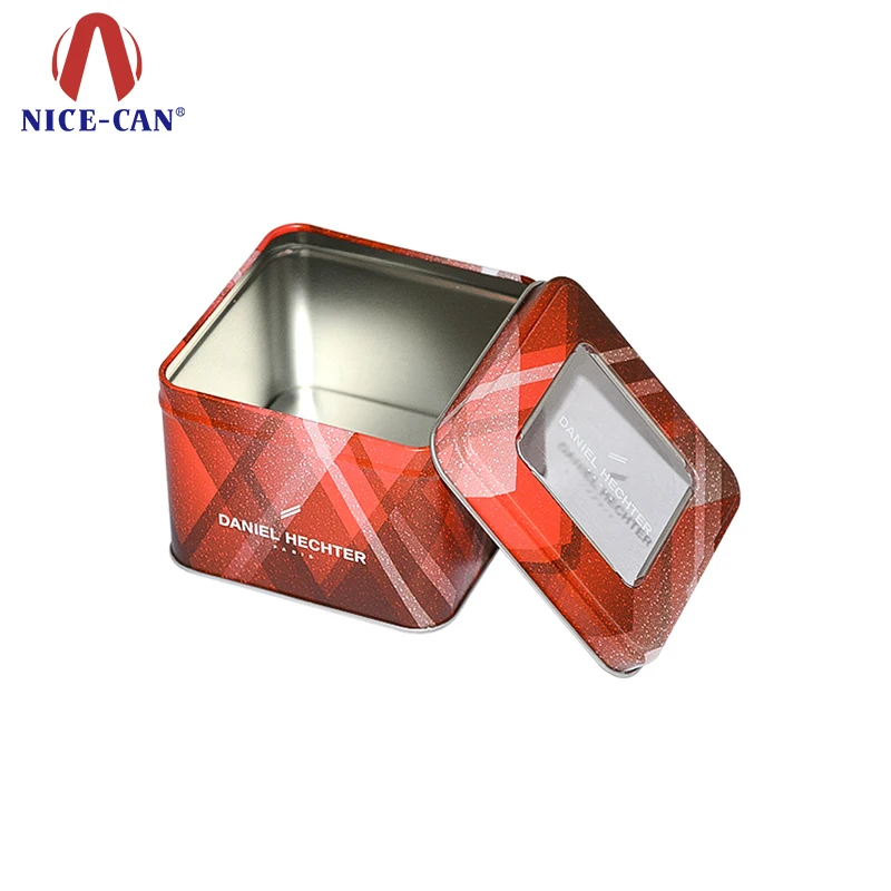 Оригинальный производитель, оптовая продажа, металлическая упаковочная жестяная коробка с окошком, высококачественные подарочные часы, жестяная коробка