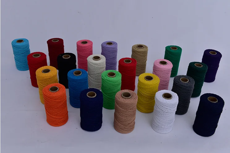 Ready to ship Home Decor 4MM 100m roll colored cotton rope macrame cord  cheap price
