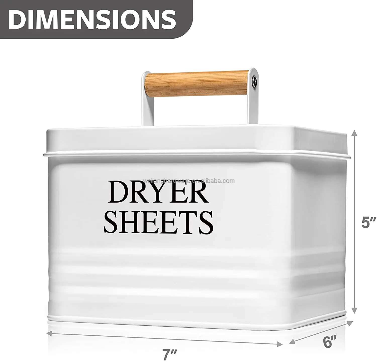 Home Metal Laundry Dryer Sheets Holder Fabric Softener Dispenser with Handle for Laundry Room Decor Laundry Organization Storage