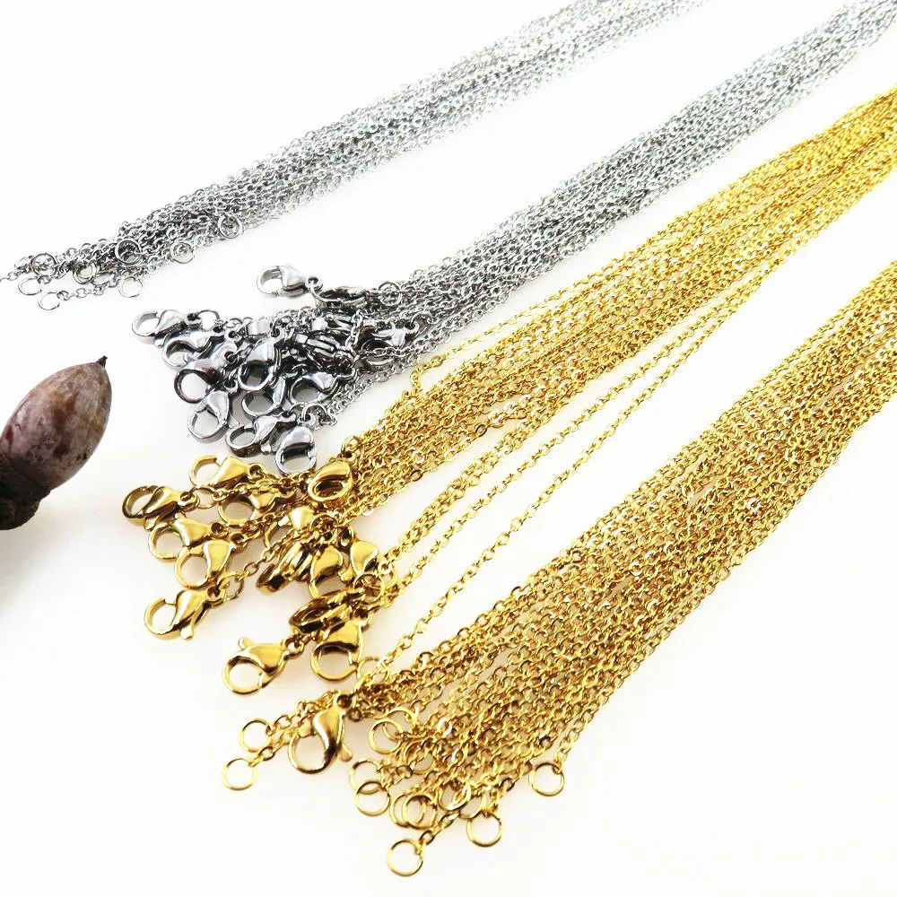 Wholesale Custom 1.5mm 2mm Stainless Steel 18k Gold Plated Vermeil Thin Rope Chain Necklace Twisted Rope Gold Chain