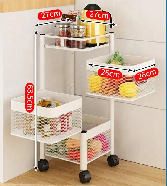 3 Tier 4 Tier 5 Tier Multi-layer Rotatable Storage Vegetable Basket 360 Degree Rotating Baskets Vegetable Rack For Kitchen