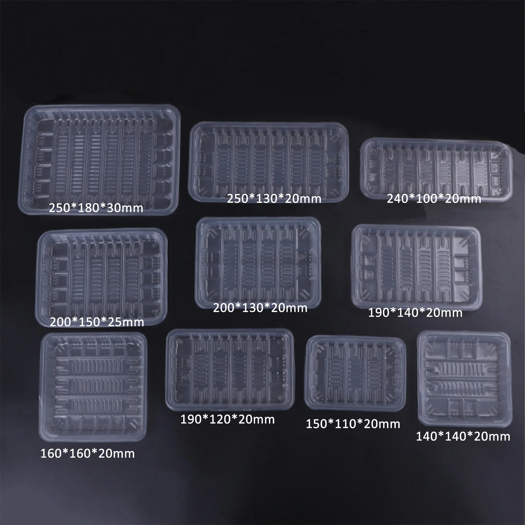 Customized Disposable PP Tray Plastic Frozen Food Tray Packaging