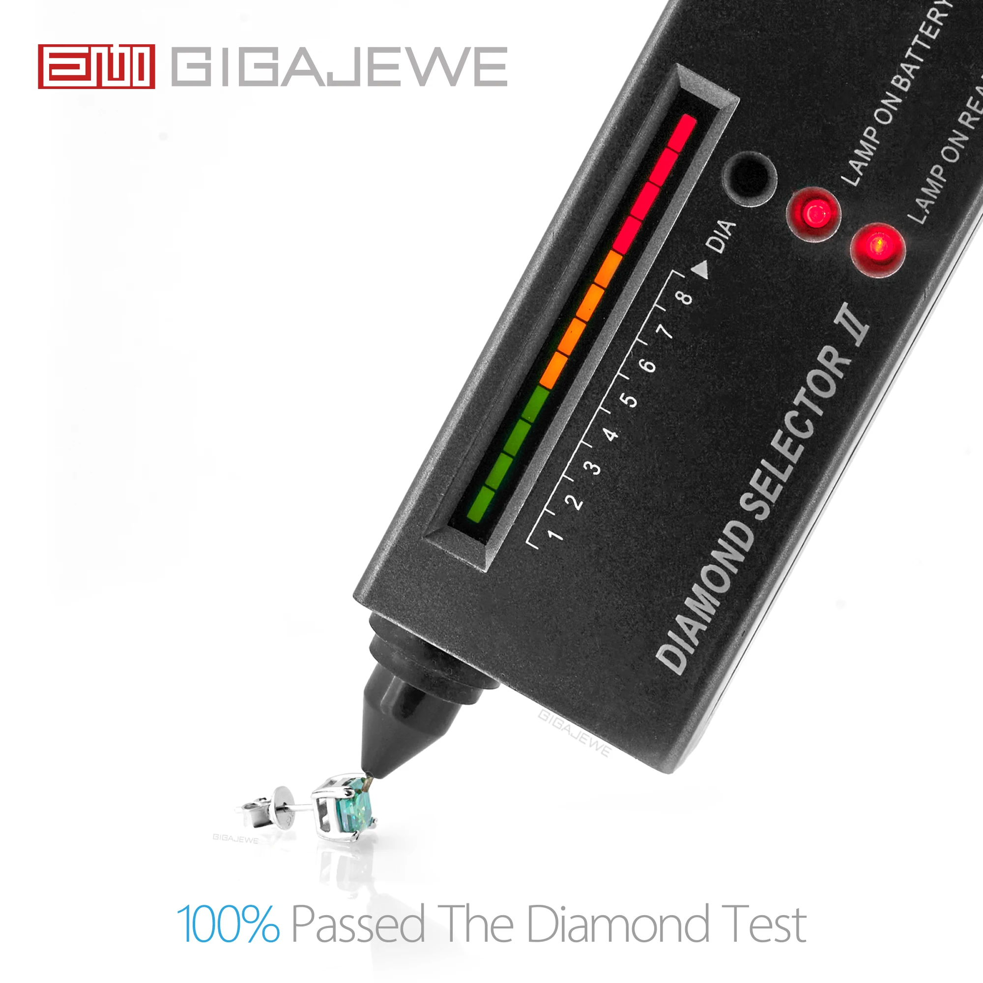 GIGAJEWE 7mm 2.0ct Asscher Cut Blue Green Cyan white Color Moissanite 925 Sterling Silver earings for women gift