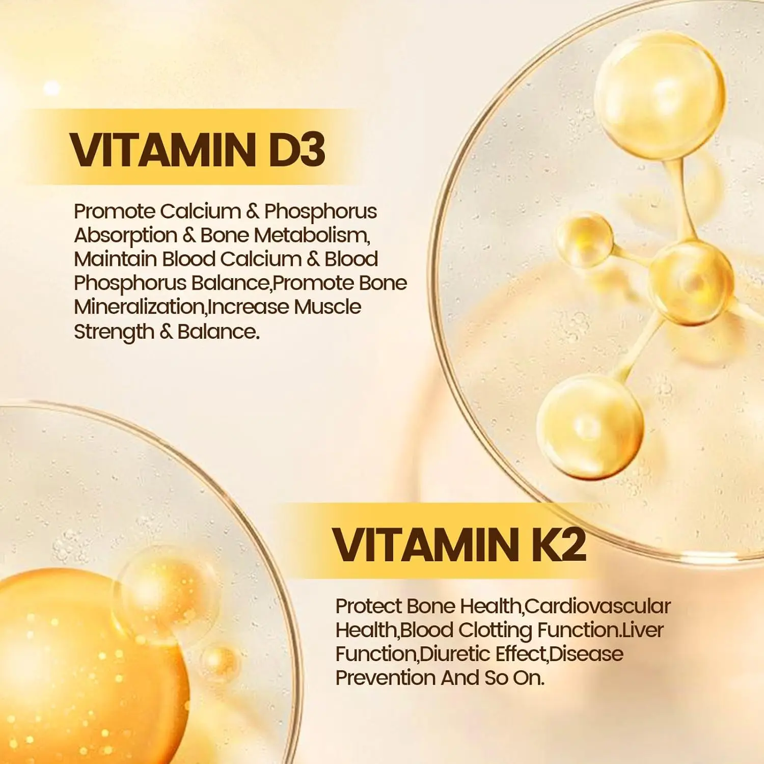 HOT Sale OEM Vitamin D3 K2 Stronger Bones Vitamin D3 5000 iu K2 Vitamin D3 K2 Softgel Capsule