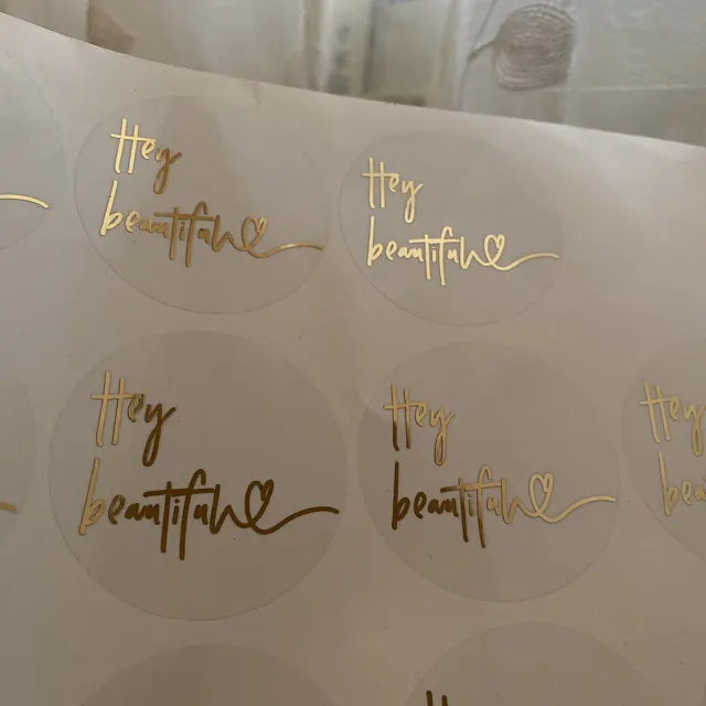 Custom Printing Transparent Roll Logo Labels Clear Waterproof Gold Foil Clear Transparent Print Round Logo Sticker Labels