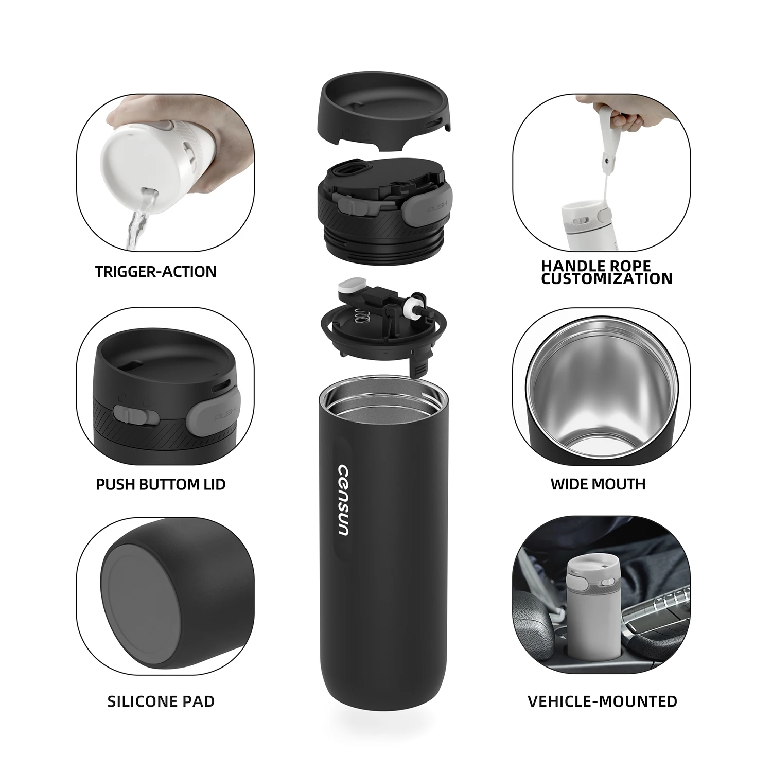 Insulated Stainless Steel Hot And Cold Girls Reusable Motivational Water Bottle Thermos Bottle Flask With Custom Logo