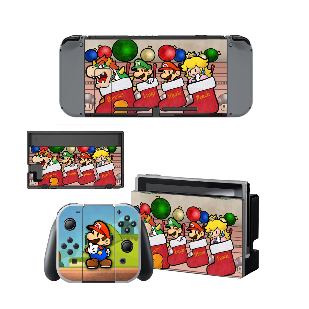 Customized Super Mario Bros Odyssey Kart Paper Mario The Origami KingSkin Stickers For Nintendo Switch
