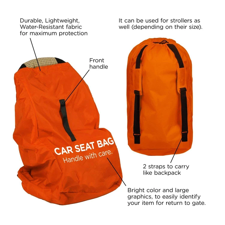 Wholesale Custom Foldable Water Resistant Durable Car Seat Travel Bag Easy to Carry Padded Backpack