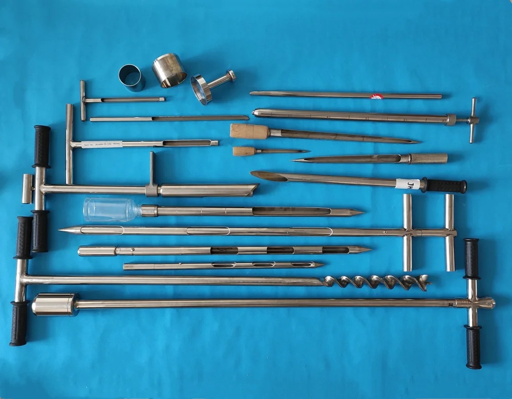 Stainless steel fence post hole digger screw soil sampler Soil sampling spiral auger