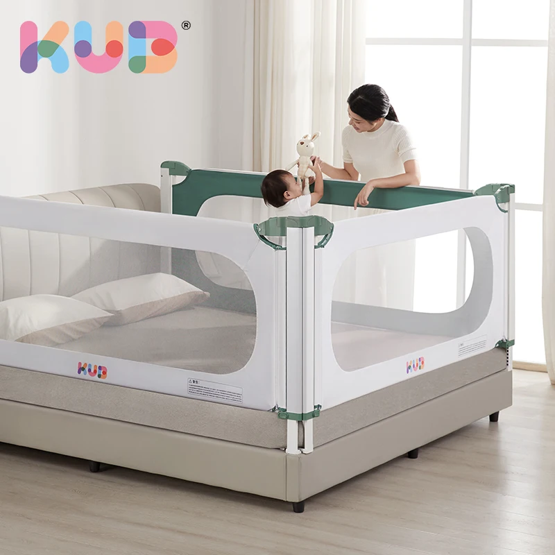 KUB Baby Bed Guard Fence Adjustable 3 Sides Double Kids Lock Baby Safety Bed Rails for Toddlers