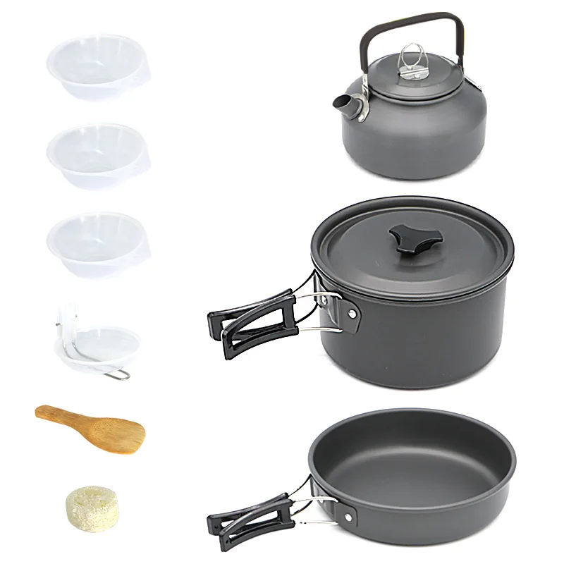 Mini Outdoora Aluminum Portable  Camping Pot Cookware Accessories Set