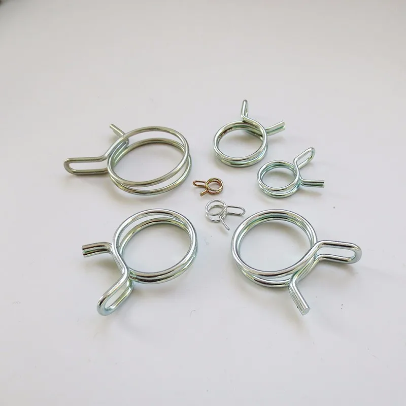 Custom car automotive motorcycle Fuel hose spring wire loaded adjustable tube clamps
