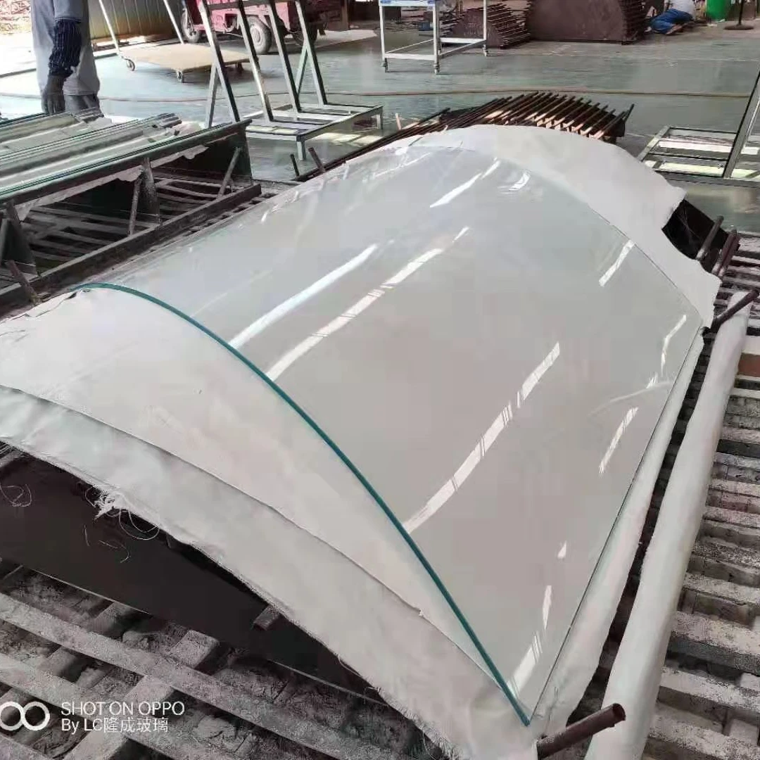 Cutting Size Curved French Green Toughened Front Door Tempered Glass