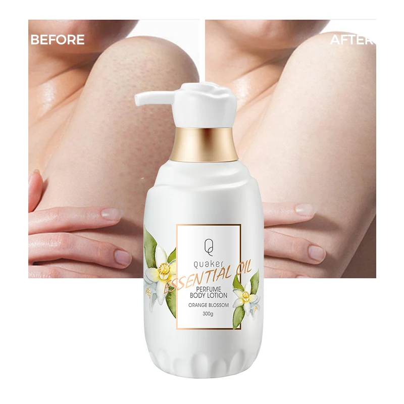 Qquaker 48H Moisture Essential Oil Body Lotion With Collagen For Natural Skin Organic Body Lotion Moisturizer Paraben Free