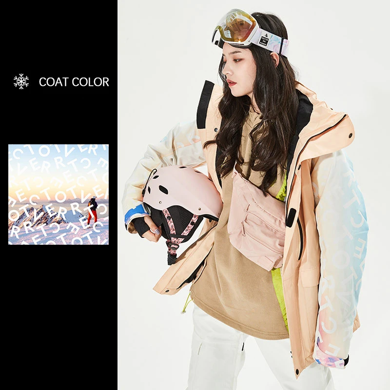Custom Logo Winter Windproof Breathable Jacket Outdoor Sports Snowboard Wear Snow Suits Alpine Ski Fashions Snow Clothes Womens