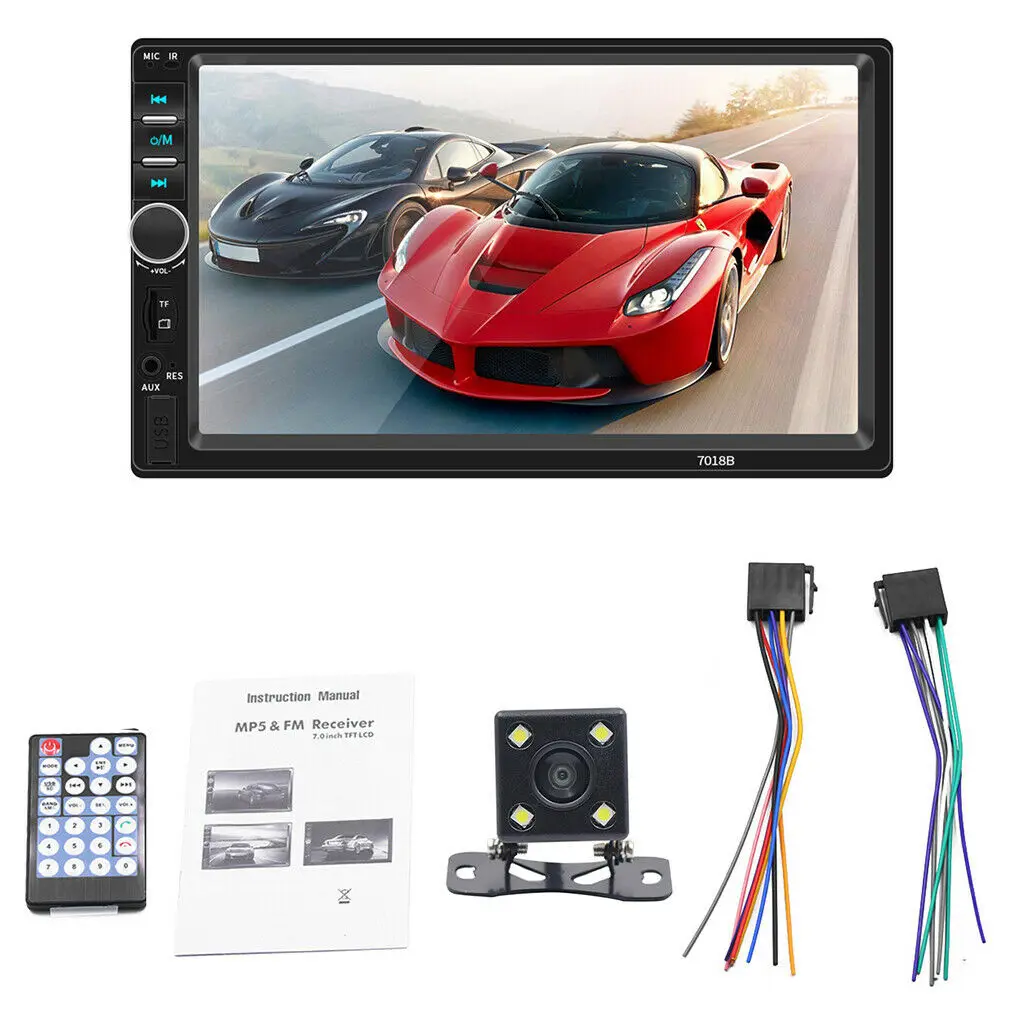 7inch 2 Double DIN Car Stereo Radio MP5 MP3 Player BT FM USB Touch Screen