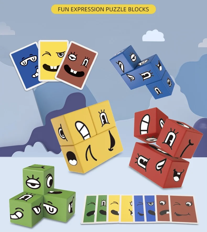 Пазл для смены лица Moji новая идея подарка Веселая игра детей и семьи
