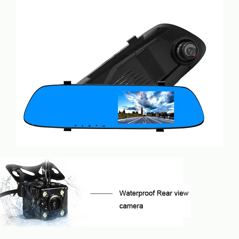 4.3inch Dual Dash Manual car camera hd dvr car dvr camera full fhd 1080p hd vehicle blackbox car dvr firmware update