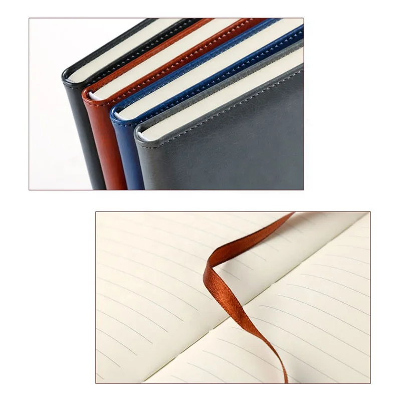 customizable free sample school a5 pu stationary oem faux leather plain premium gold notebook 200 pages logo organizer