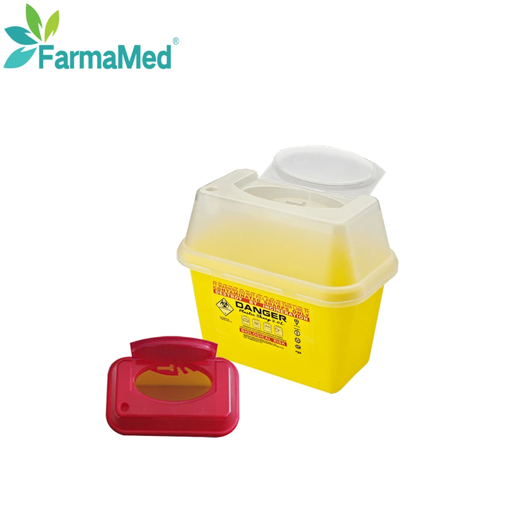 Medical sharp container boxes	plastic sharp container 3l sharp bin container