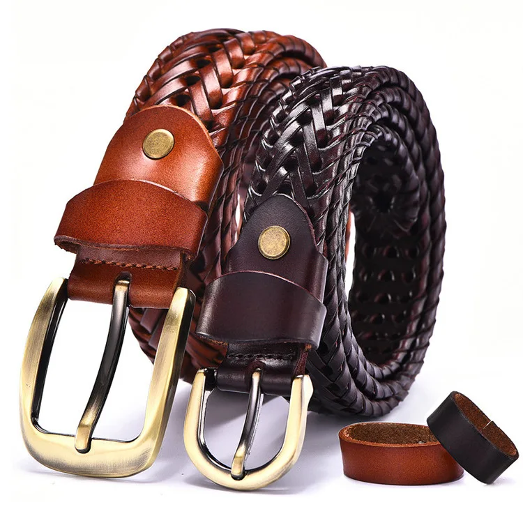 Factory Wholesale Pure Cowhide Leather Belt Leisure Cowhide Leather Belt Head Layer Cowhide Single Layer Handmade Belt For Men