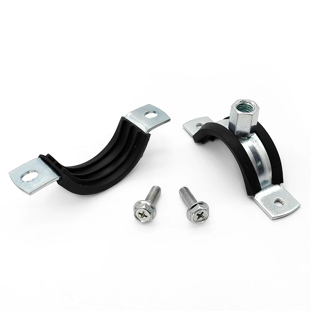 High Quality Wholesale Heavy Duty Epdm Rubber Insert And Reinforced Band Zinc-plated Drainage Tubes Pipe Clamps With Nut
