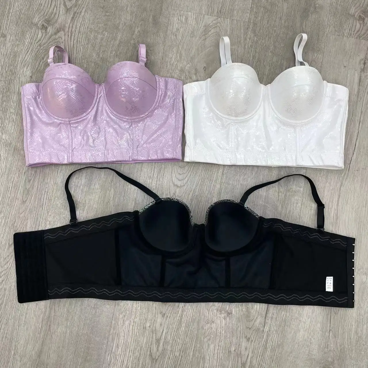 High Quality PU Leather Breastwear Halter Vest Bralette Corset Bra Top Beauty Gather Fishbone Corsets Femme Korset Per Femra