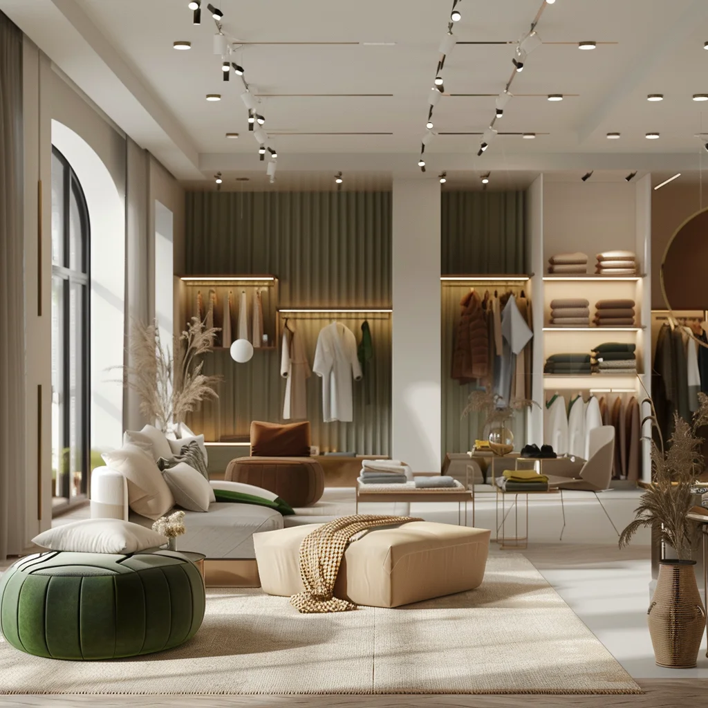 Modern Fashionable Garment Store Luxury Ladies Clothes Shop Design Store Interior Design for Retail Clothing Store