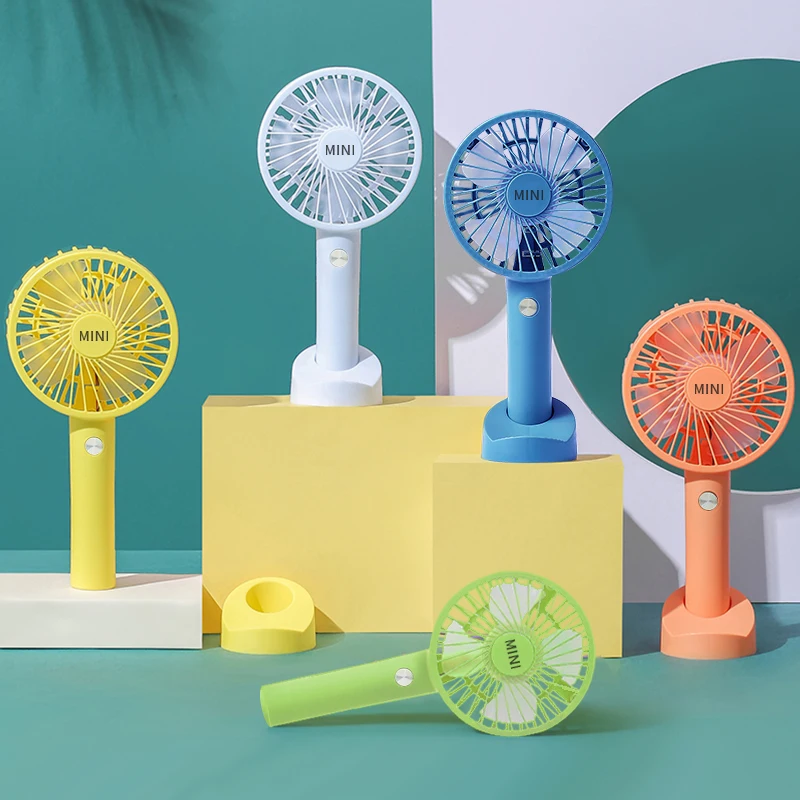 Factory HOT Wholesale USB Rechargeable Handheld Mini Electric Portable Fan Pink Yellow Green White Purple