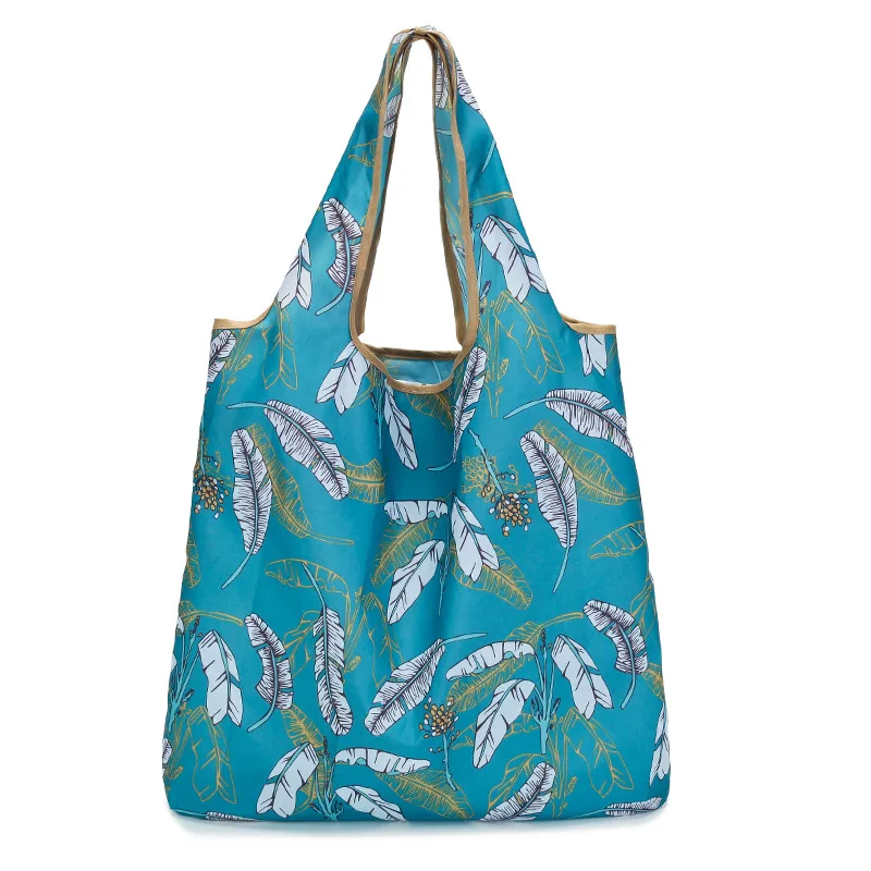 Customized Recycling Eco-Friendly Supermarket Grocery Reuseable Foldable Nylon Waterproof Large Capacity Shopping Bag