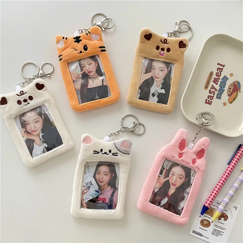Custom plush card holder hobbies & models Korean campus cute animal meal card polaroid idol card display pendant