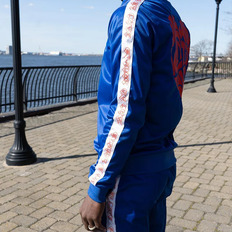 custom logo embroidery sweatsuit zip up sportswear Tech Fleece tracksuit for men