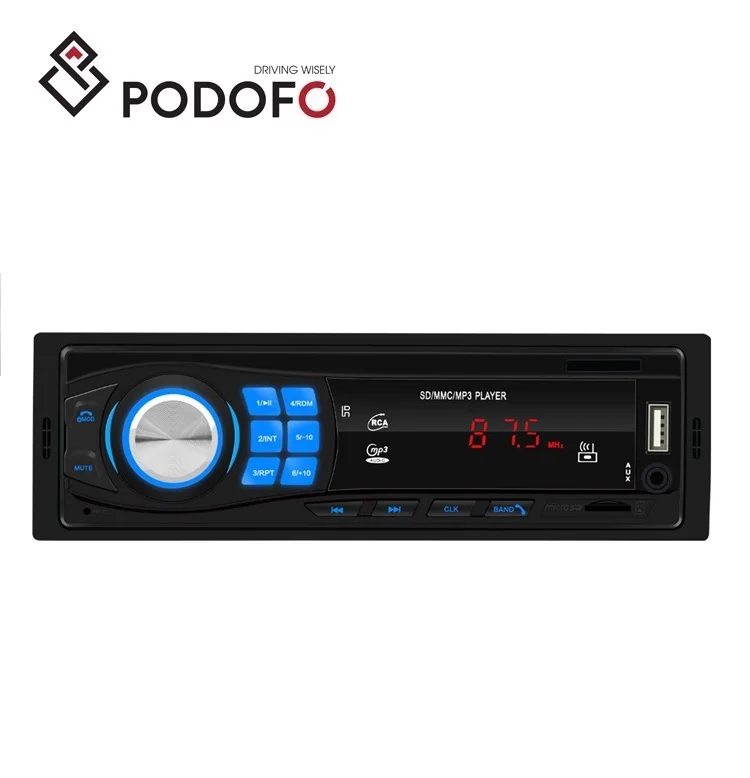 Podofo 1Din автомобильный Радио MP3-плеер в-тире Автомобильные радиоприемники стерео цифровой BT аудио музыка 8013 MP3 с пультом дистанционного