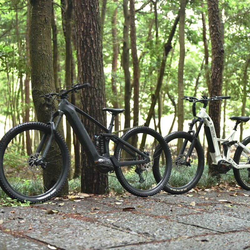 carbon frame full suspension big power central motor ebike