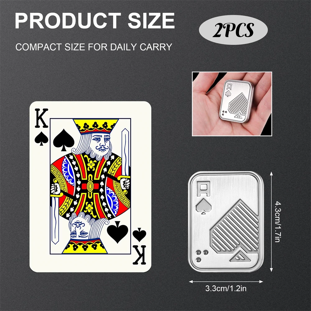 EDC Fidget Clicker Metal Poker Push Card Fidget Slider Stress Relief Toy Magnet Metal Fidget Slider