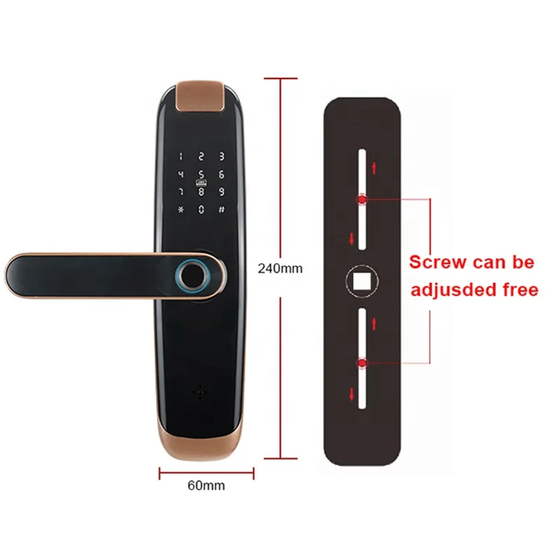 tuya wifi electric digital key fingerprint door lock outdoor smart lock nfc switch with brass cylinder lock 70 mm