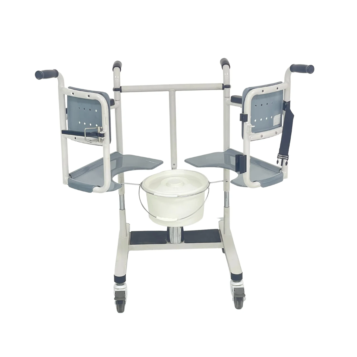 Bliss Medical Adjustable foldable Steel commode chair with wheels for patient and old people