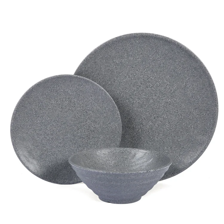 Platos de plastico melamina matte plate dinner, piring nordic 12.5 rustic dinner chargers melamine grey plate
