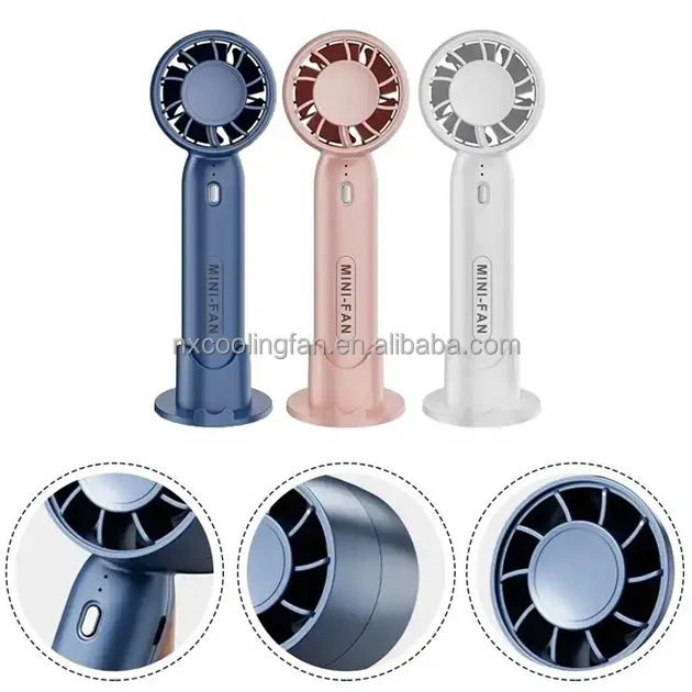 NX 2023 Three wind speeds USB rechargeable fan outdoor portable handheld fan with mobile phone holder mini portable fan