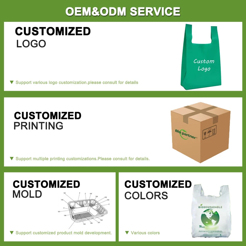 Biodegradable Supermarket Carry Bags T-Shirt Plastic Corn Starch Bags Eco Friendly Reusable Grocery vest Shopping Bag