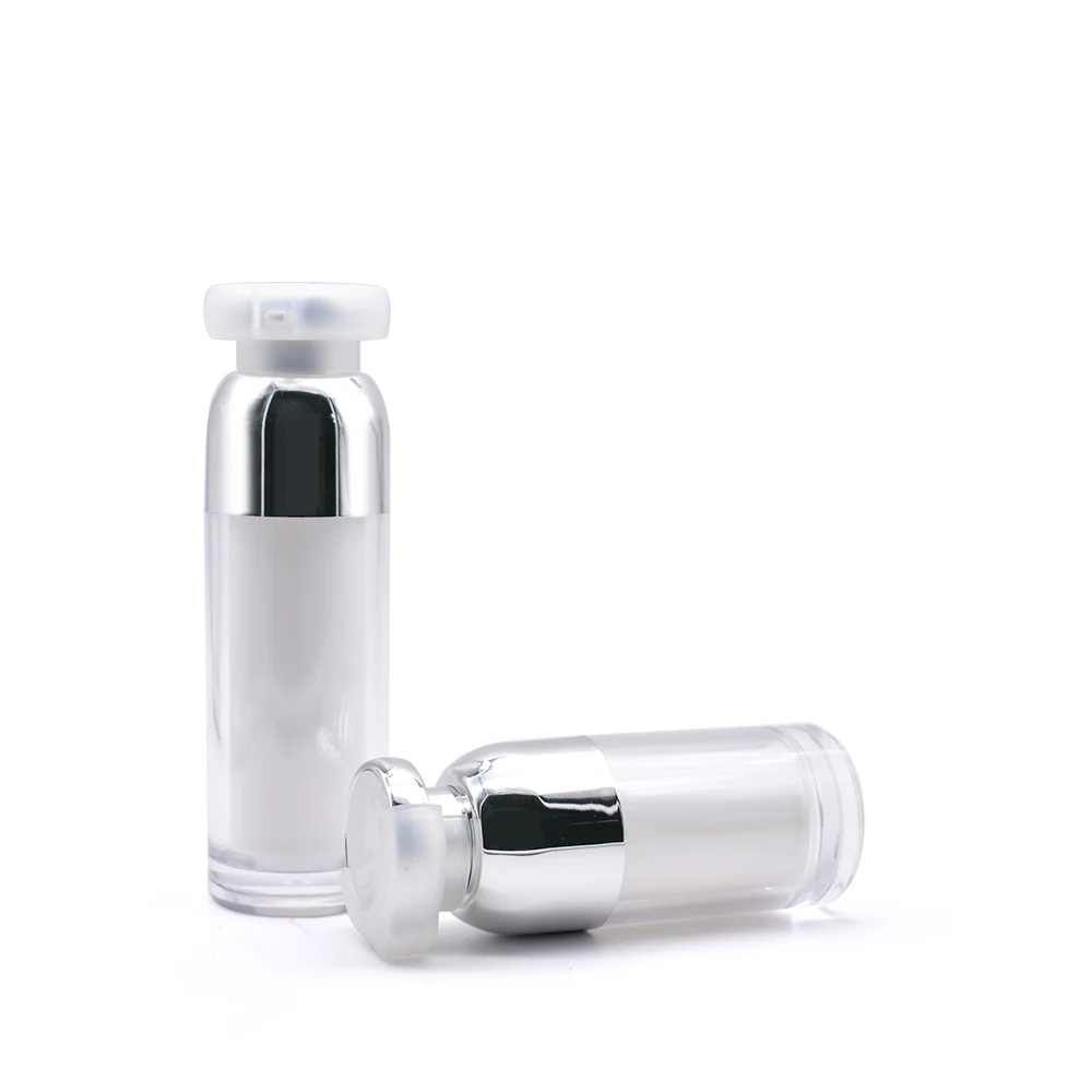 Strapless design Vacuum press Acrylic Airless cream jar with cap lotion bottle set