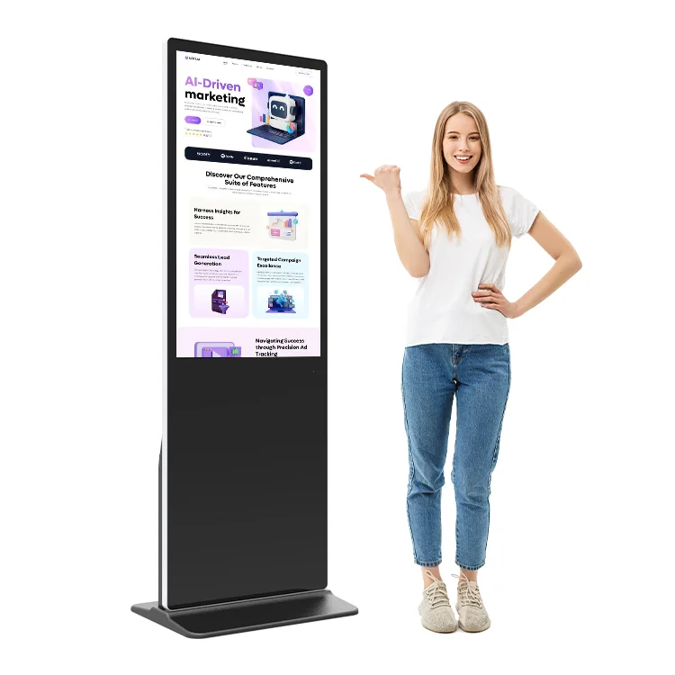 43 50 55 65 75 inch Led Backlight Freestanding Indoor Digital Signage Touch Screen Interactive Display Screens