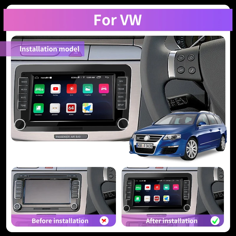4G LTE For Volkswagen/VW/Skoda Octavia golf touran passat B7 b6 jetta polo tiguan Android 10 Car radio dvd GPS autoradio audio